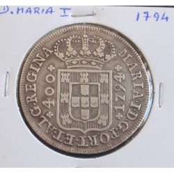 D. Maria I - Cruzado - 1794 - A. G. 17.04 - Prata