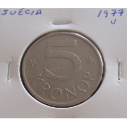 Suécia - 5 Kronor - 1977 U
