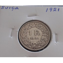 Suiça - 1 Franc - 1921 - Prata