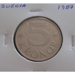 Suécia - 5 Kronor - 1987