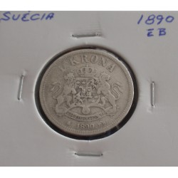 Suécia - 1 Krona - 1890 EB...