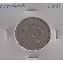 Lituânia - 5 Centai - 1991