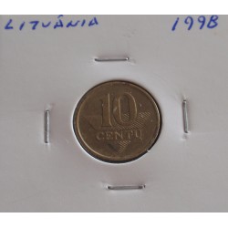 Lituânia - 10 Centu - 1998
