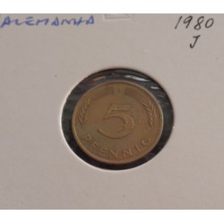 Alemanha - 5 Pfennig - 1980 J