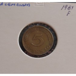 Alemanha - 5 Pfennig - 1981 F