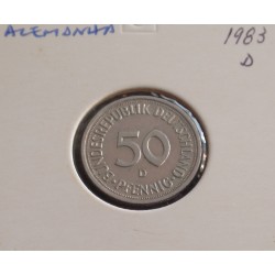 Alemanha - 50 Pfennig - 1983 D