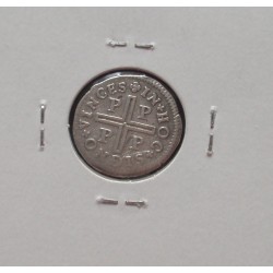 D. Pedro II - 1/2 Tostão P ( Porto)  - N/D (1683-1706 ) - A. G. 32.05 - Prata