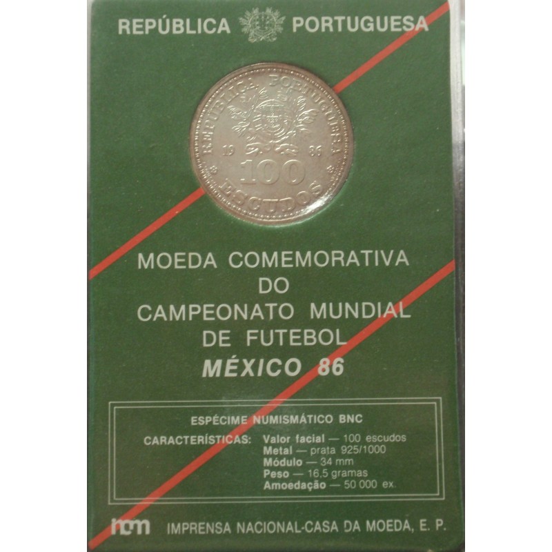 Portugal - 1986 - Futebol - México 86 - BNC / Prata