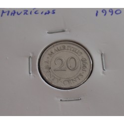 Maurícias - 20 Cents - 1990