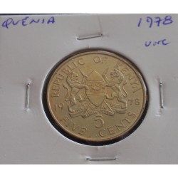 Quénia - 5 Cents - 1978 - Unc