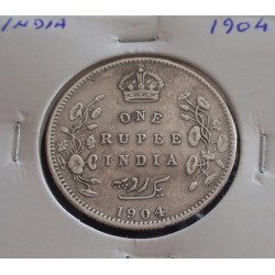 India - 1 Rupee - 1904 - Prata