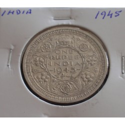 India - 1 Rupee - 1945 - Prata