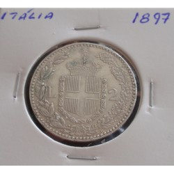 Itália - 2 Lire - 1897 - Prata