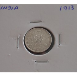 India - 2 Annas - 1913 - Prata