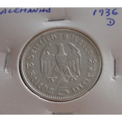 Alemanha - 5 Mark - 1936 D...