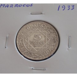 Marrocos - 5 Francs - 1933...