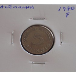 Alemanha - 5 Pfennig - 1970 F