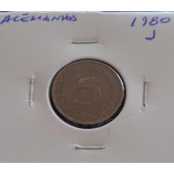 Alemanha - 5 Pfennig - 1980 J
