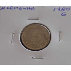 Alemanha - 5 Pfennig - 1980 G