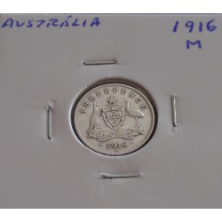 Austrália - 3 Pence - 1916...