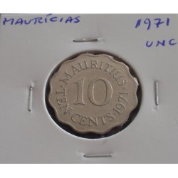 Maurícias - 10 Cents - 1971...