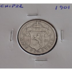 Chipre - 9 Piastres - 1901...