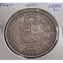 Peru - 1 Sol - 1872 YJ - Prata