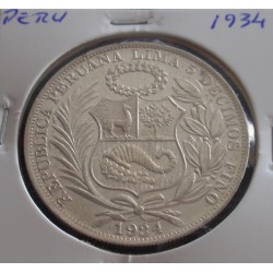 Peru - 1 Sol - 1934 - Prata