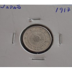Japão - 10 Sen - 1917 - Prata