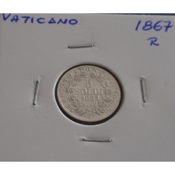 Vaticano - 5 Soldi - 1867 R...