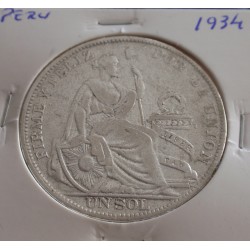 Peru - 1 Sol - 1934 - Prata