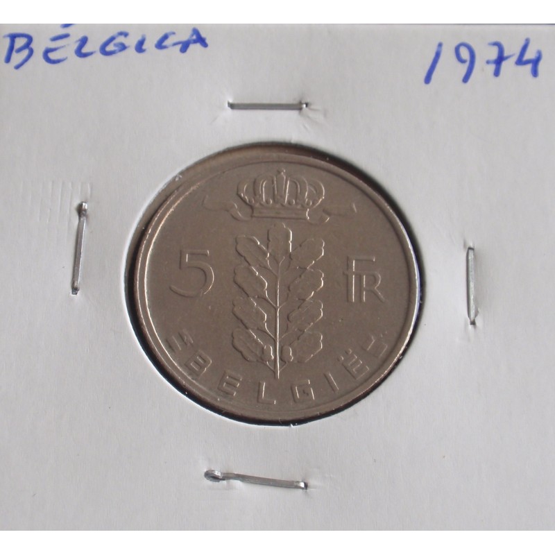Bélgica ( Belgie ) - 5 Francs - 1974