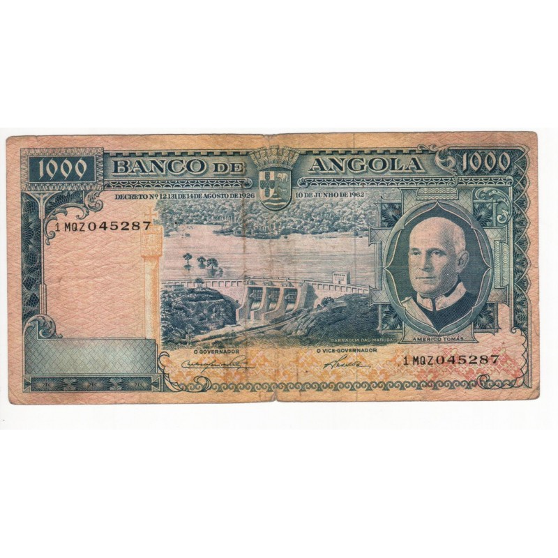 Angola - Nota - 1000 Escudos - 10/6/1962 - Américo Tomás