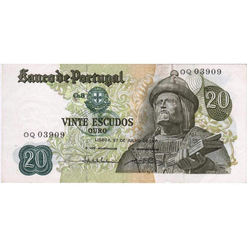Portugal - 20 Escudos - 27/7/1971 - Garcia da Orta 