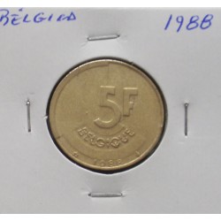 Bélgica ( Belgique ) - 5 Francs - 1988