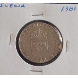Suécia - 1 Krona - 1981
