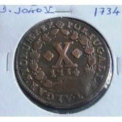 D. João V - X Réis - 1734 - A. G. 34.10