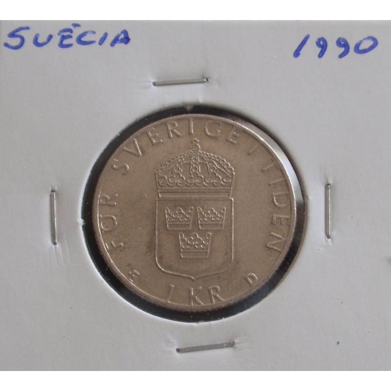 Suécia - 1 Krona - 1990