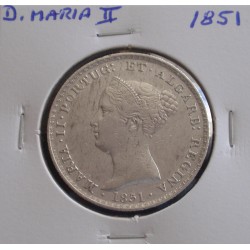 D. Maria II - 500 Réis - 1851 - Prata 