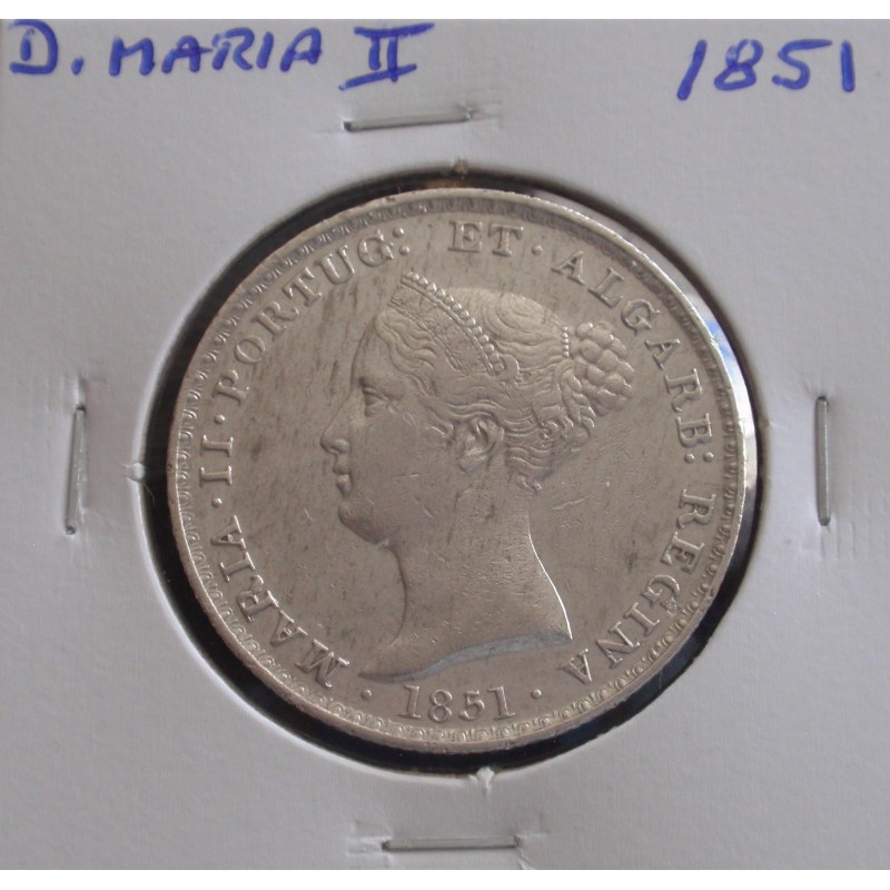 D. Maria II - 500 Réis - 1851 - Prata 