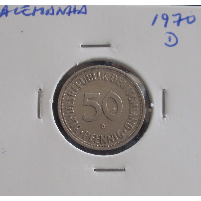 Alemanha - 50 Pfennig - 1970 D