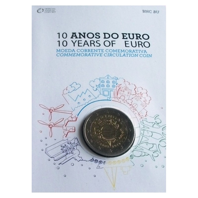 Portugal - 2 Euro - 2012 - 10 Anos Da Circulação Do Euro - BNC