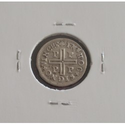 D. Pedro II -  1/2 Tostão P  - N/D (1683-1706 ) - A. G. 3301 - Prata