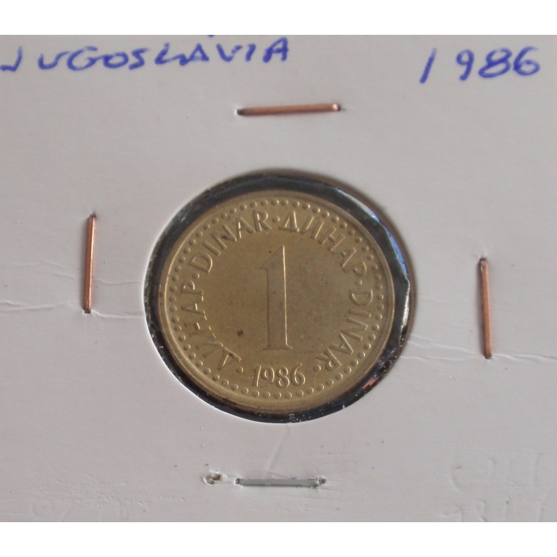 Jugoslávia - 1 Dinar - 1986