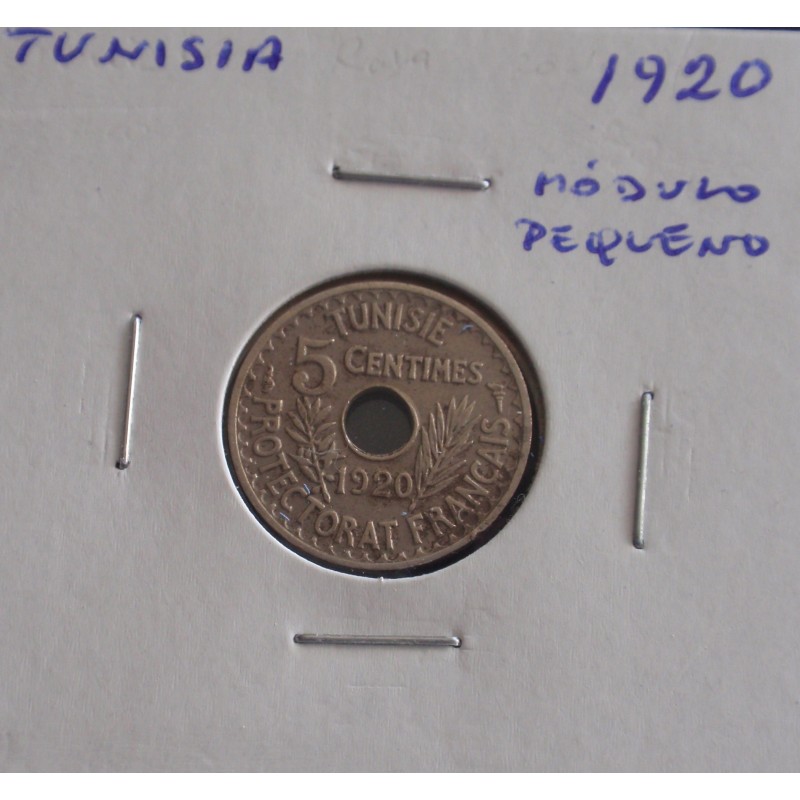 Tunisia - 5 Centimes - 1920 Módulo Pequeno