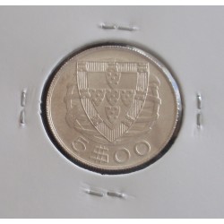 Portugal - 5 Escudos - 1940 - Prata - Unc 