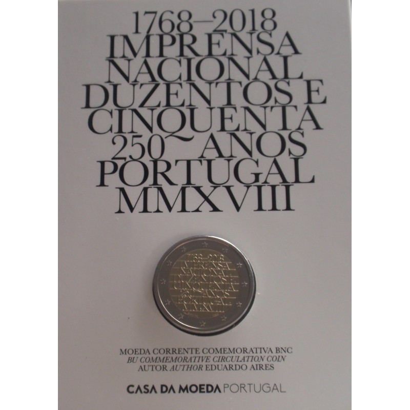 Portugal - 2 Euro - 2018 - 250 Anos da INCM - BNC