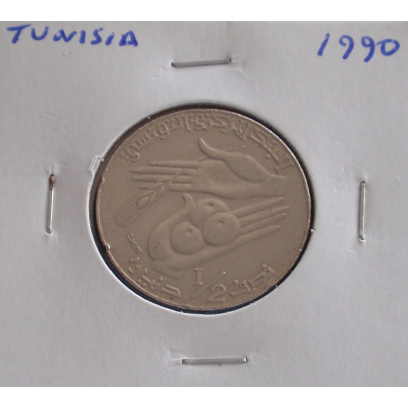 Tunisia - 1/2 Dinar - 1990