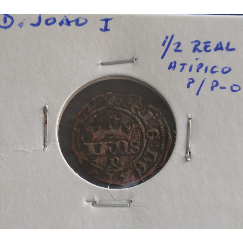 D. João I - 1/2 Real Atípico P / PO - N/D ( 1392-1397 )- A. G. 32.03