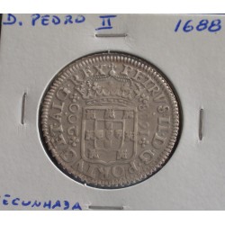 D. Pedro II - 12 Vinténs ( Recunhada ) - 1688 - Prata